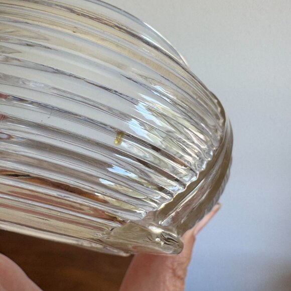 Art Deco Ribbed Glass Vanity Jar, Trinket Dish - Picture 7 of 8
